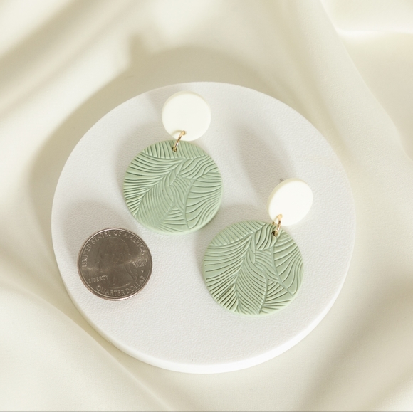 Sage Foliage Earrings - Only 3 left! - Picture 6 of 8